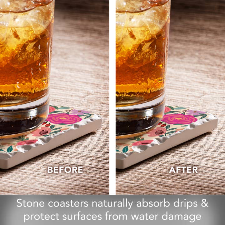 CounterArt/Highland Home/Thirstystone - Wholesale Coasters - "Floral Birds" 4 Pack Assorted Image Coaster Set3