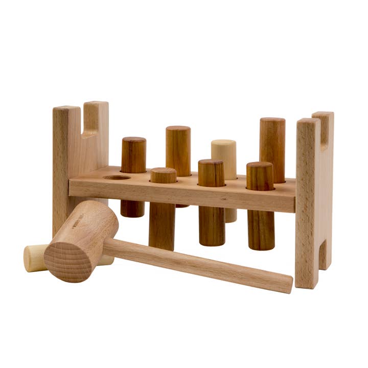 Wooden Story - Wholesale Wood Toy - Kids - Natural pound- a- peg