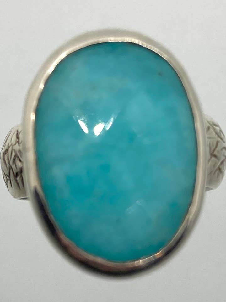 Sterling- und facettierter Amazonit-Ring für den Großhandel von Morgan McGeehan Designs