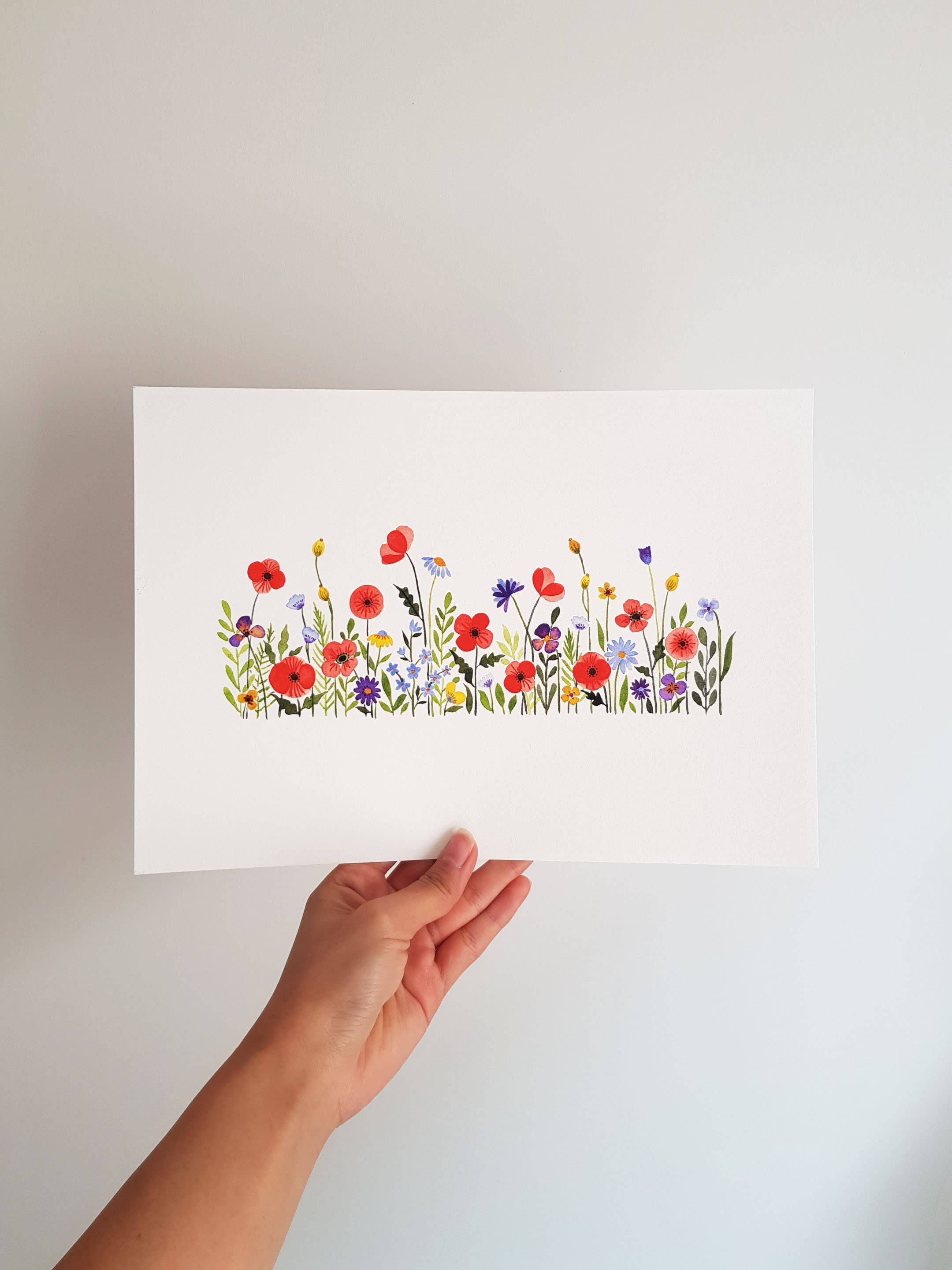 Anna Lau Art - Wholesale Art Print - Hey Poppies: A5 / A4 Watercolour Floral Art Print2