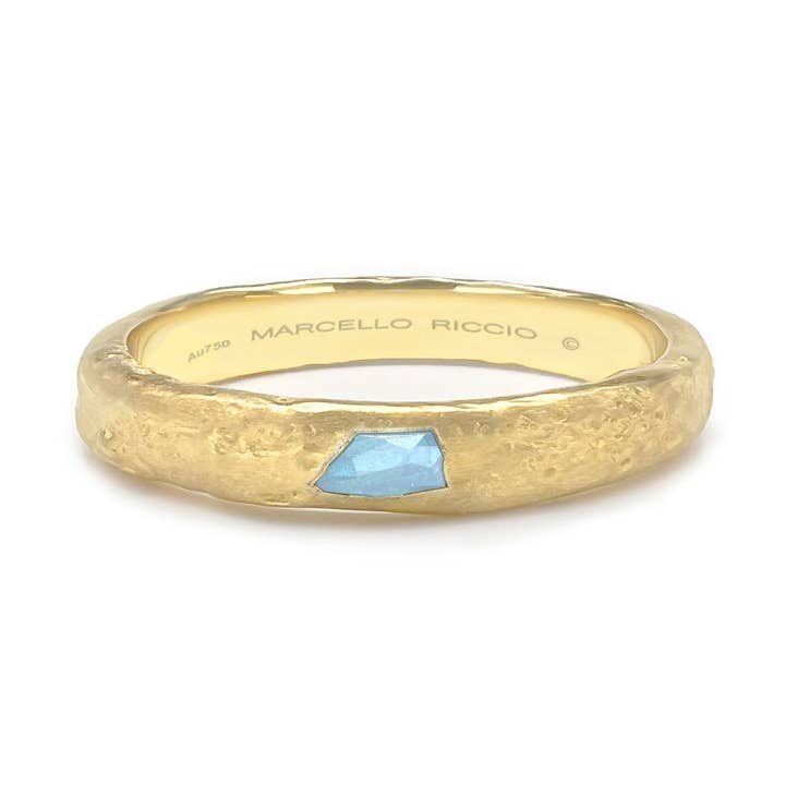 Raw Aquamarine Solitaire Ring for wholesale by MARCELLO RICCIO