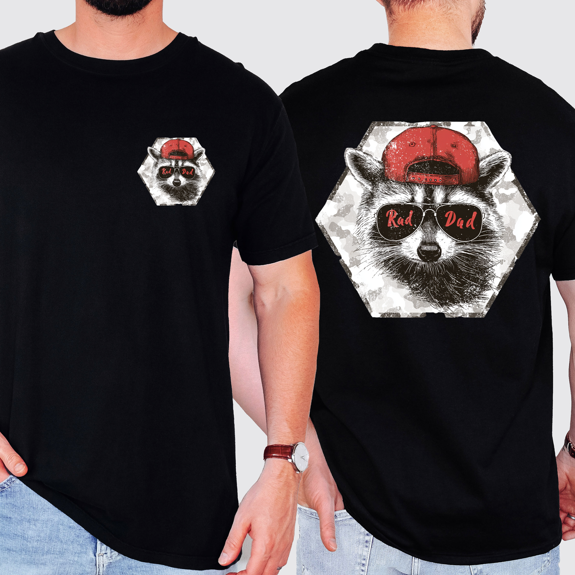 Refinery Number One LLC - Wholesale T-Shirt (Graphic) - Unisex - Rad Dad, Raccoon, Father's Day, Husband, Guy Gift T-Shirt0