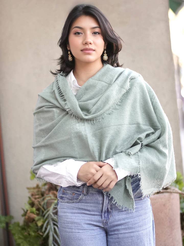Hand Felted Pure Cashmere Scarf Sage for wholesale by Dolma