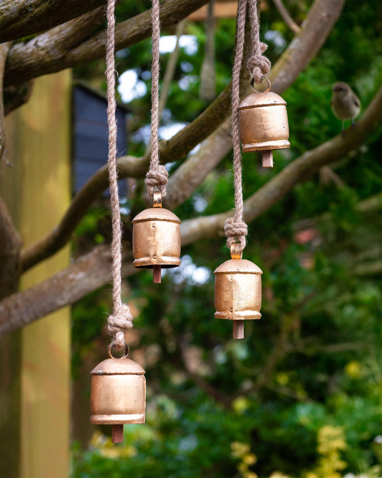 Siesta – wholesale Bell – Four Large Vintage Bells on Rustic Rope