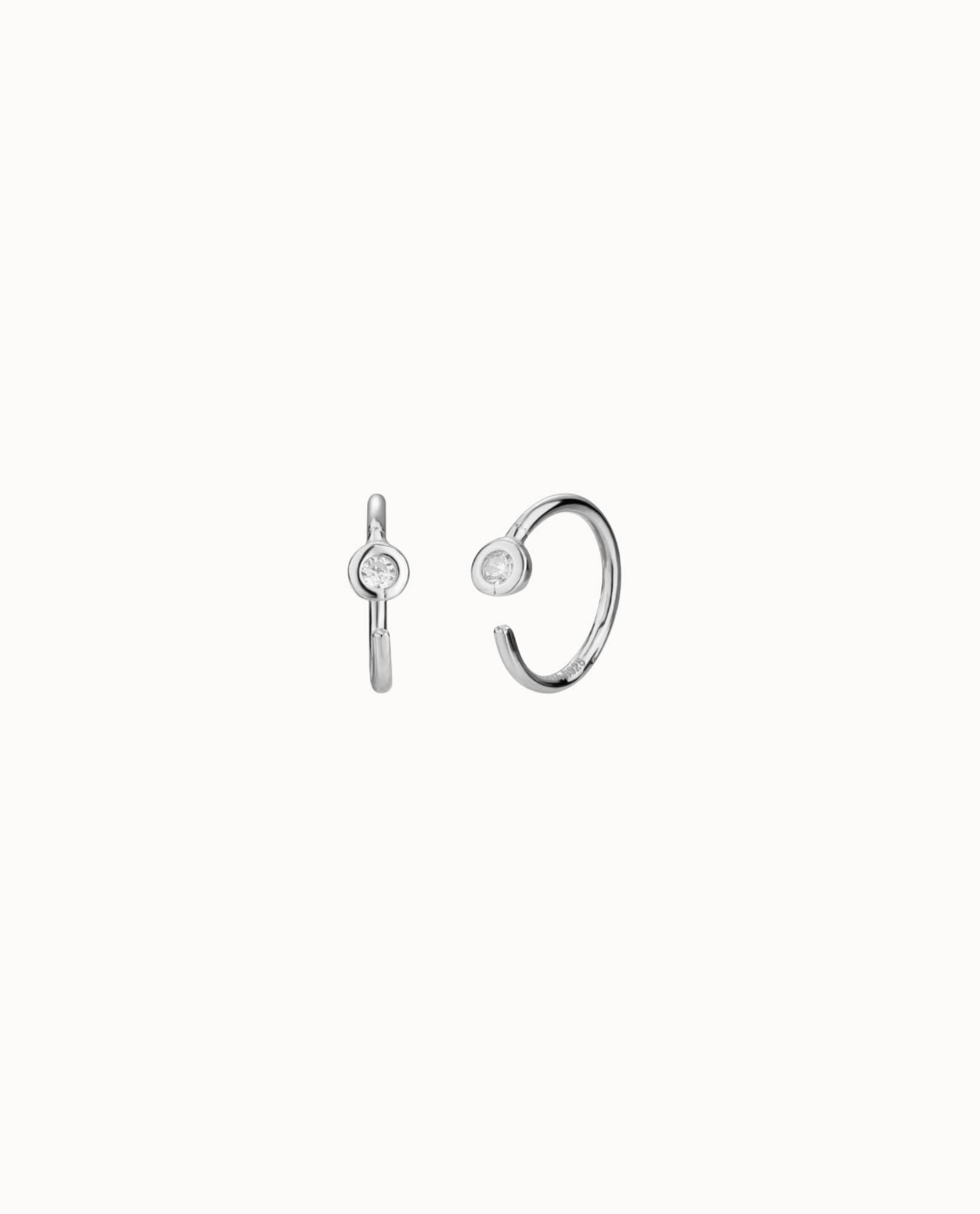Nava Copenhagen - Wholesale Hoop Earrings - Petite Crystal Hoops - Silver