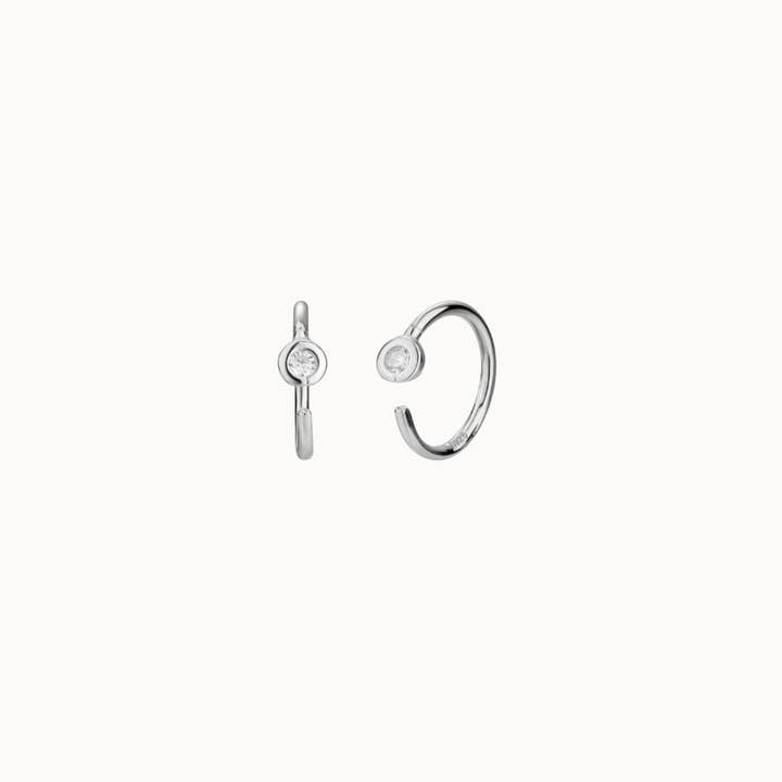 Nava Copenhagen - Wholesale Hoop Earrings - Petite Crystal Hoops - Silver0