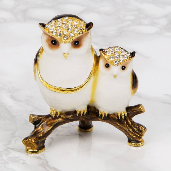 WIDDOP and Co. US - Wholesale Jewelry Box/Organizer - Treasured Trinkets - Mother & Baby Owl