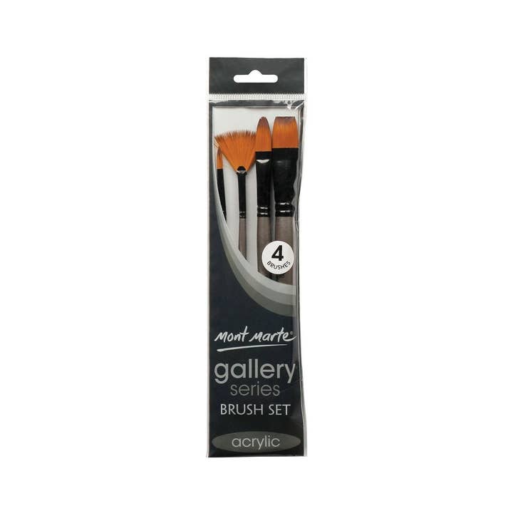 Gallery Series Brush Set Acrylic 4pce for wholesale by Mont Marte Usa, Inc.
