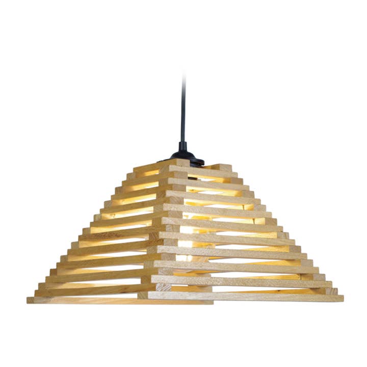Lámpara colgante geométrica de madera natural KYOTO para venta al por mayor de Tosel Shop