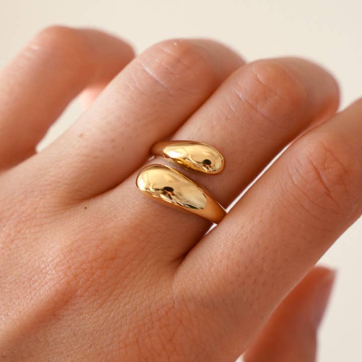 Trendy stainless steel adjustable ring for wholesale by Victoire Collection