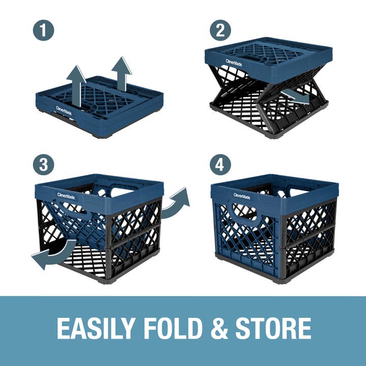 CleverMade - Wholesale Storage Bin - Collapsible Milk Crate4