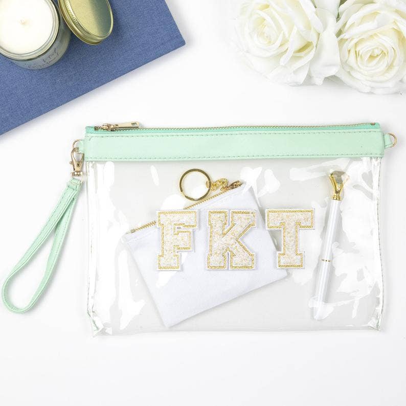 ThreeTwoOne – wholesale Make-up/cosmetic bag – Clear Travel Bag - Gold5