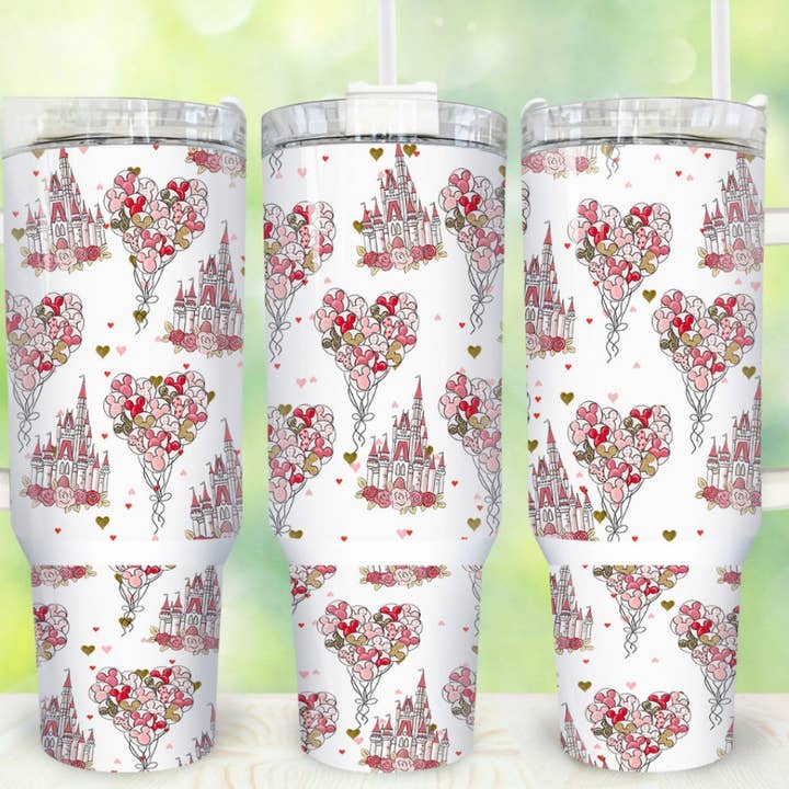 Heart Balloons 40 oz Tumbler Preorder 4 wk tat for wholesale by Smile Graphics and Design