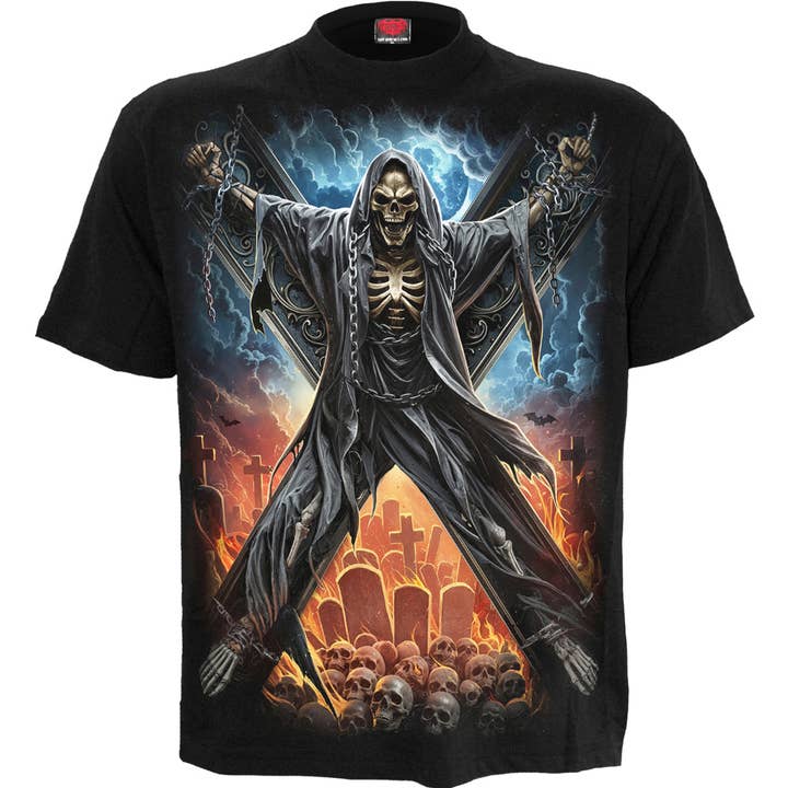 CROSSED OVER - T-Shirt Black for wholesale by Spiral