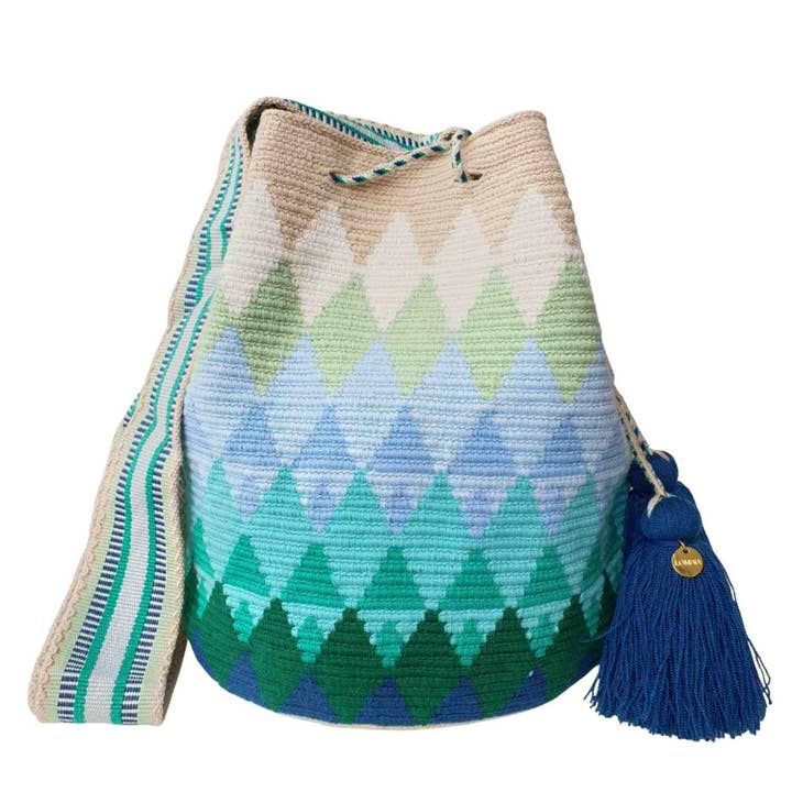Lombia + Co. - Wholesale Crossbody Bag - Women's - Traditional Best-Selling WAYUU Bag (Peacock Size L)1