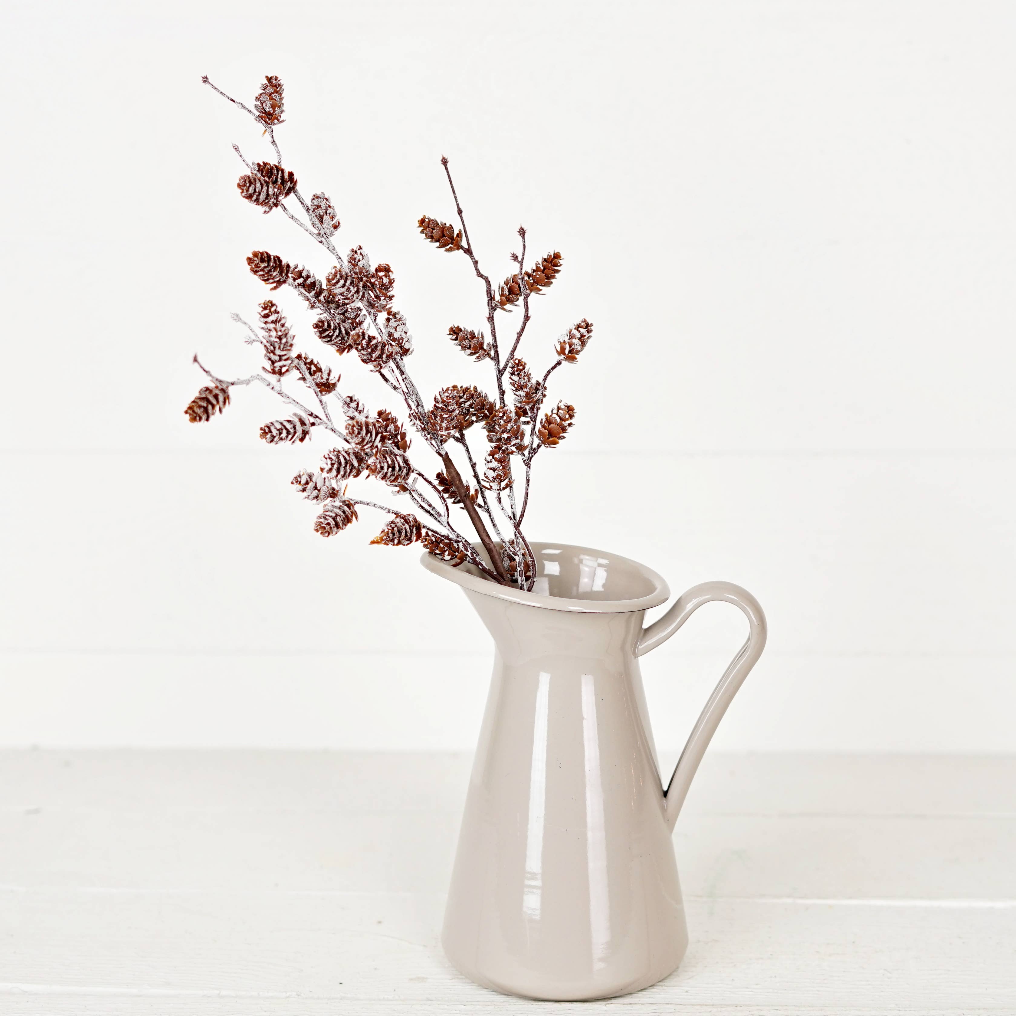 Holiday Depot Inc. - Wholesale Christmas Decoration - 510317- 21in Spray-Snow Frosted Faux Birchcone-24/1442