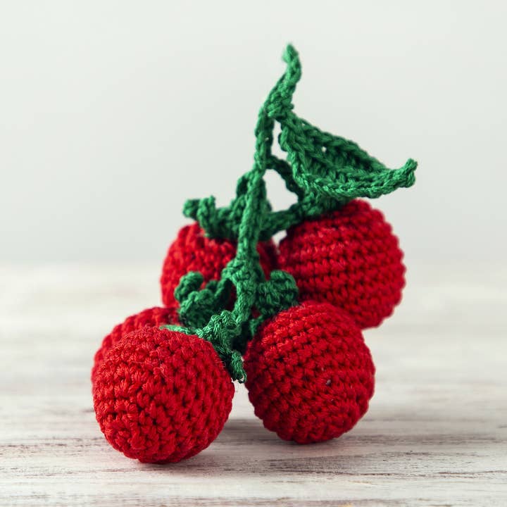 Handcrafted Crochet Tomato Cherry Toy - Perfect Pretend Play for wholesale by Crochet Pumpkin