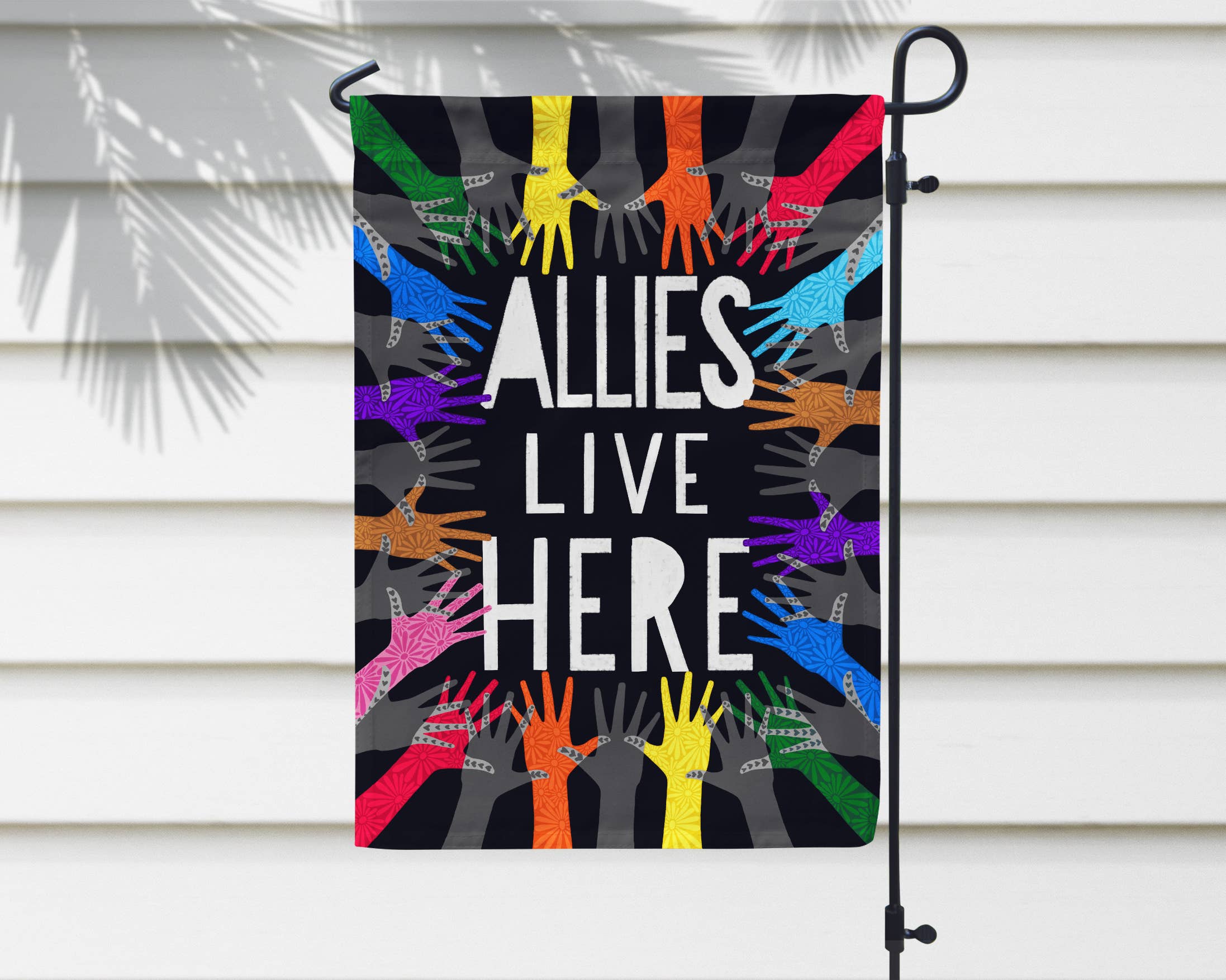 Declaration HOME - Wholesale Flag - Allies Live Here LGBTQ Garden and House Flag - Double Sided0
