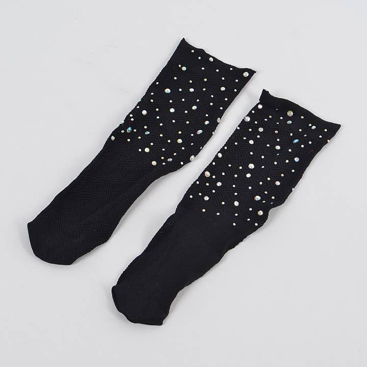 BK Rhinestone Mesh Socks for wholesale on Faire1