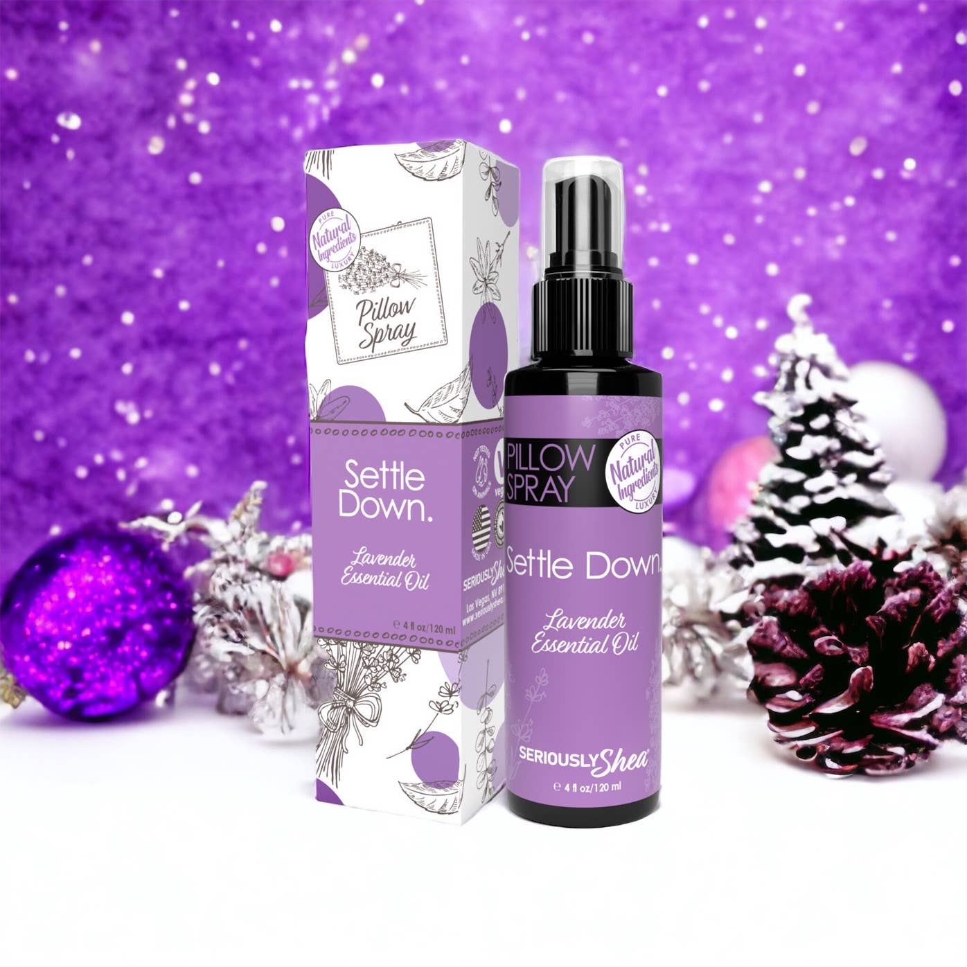 Seriously Shea - Wholesale Room & Linen Spray - Best Seller! Settle Down Pillow Spray - Lavender3