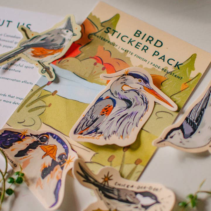 Brush + Bird Paper Co. - Wholesale Phone & Laptop Stickers - Bird Sticker Pack | Set of 5 Waterproof Vinyl Sticker Decals3