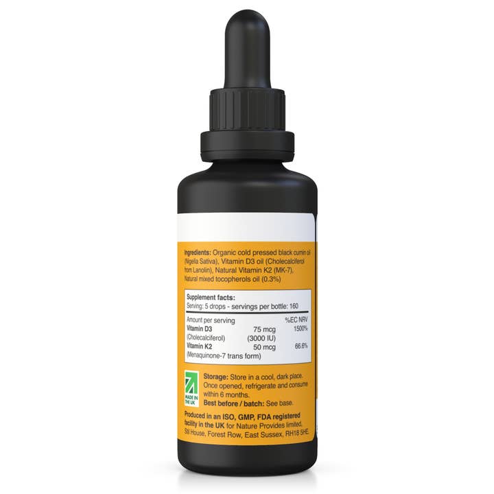 Nature Provides - Wholesale Oral Supplement/Vitamin - Liquid Vitamin D3 (3000IU) & K2 (MK-7, 100% trans)