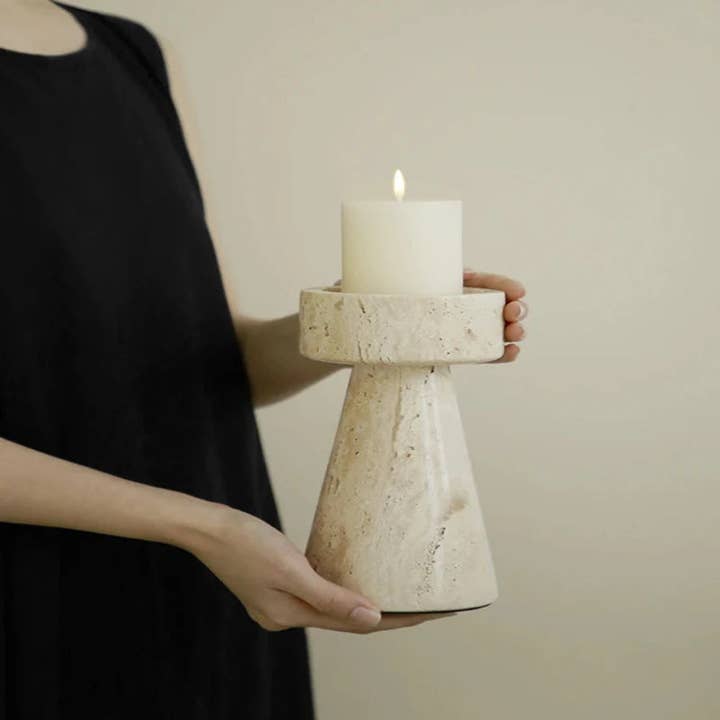 Kiyo Home - Wholesale Candle holder - Travertine Candle Holders5