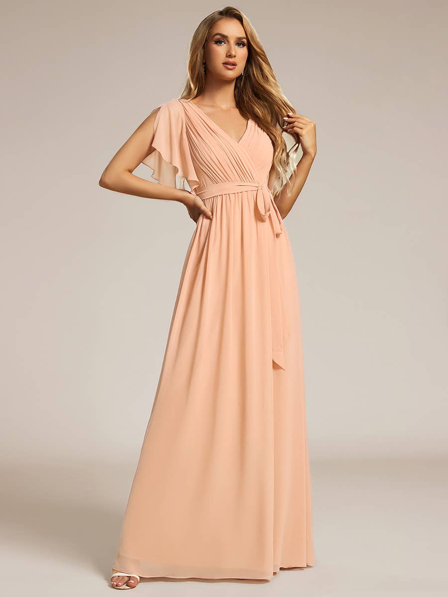 Ever-Pretty - Vente Robe – femme - Robes de soirée à volants à manches courtes exclusives B2B44