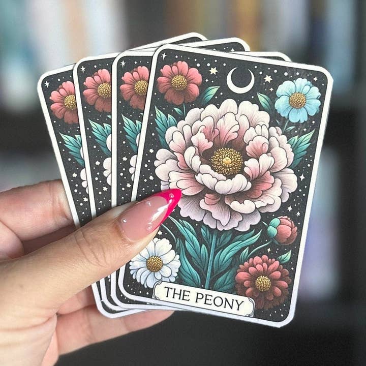 The Bookmark Coven – Marcador por atacado – Marcador de Livro Floral Místico de Peónia - A Peónia0