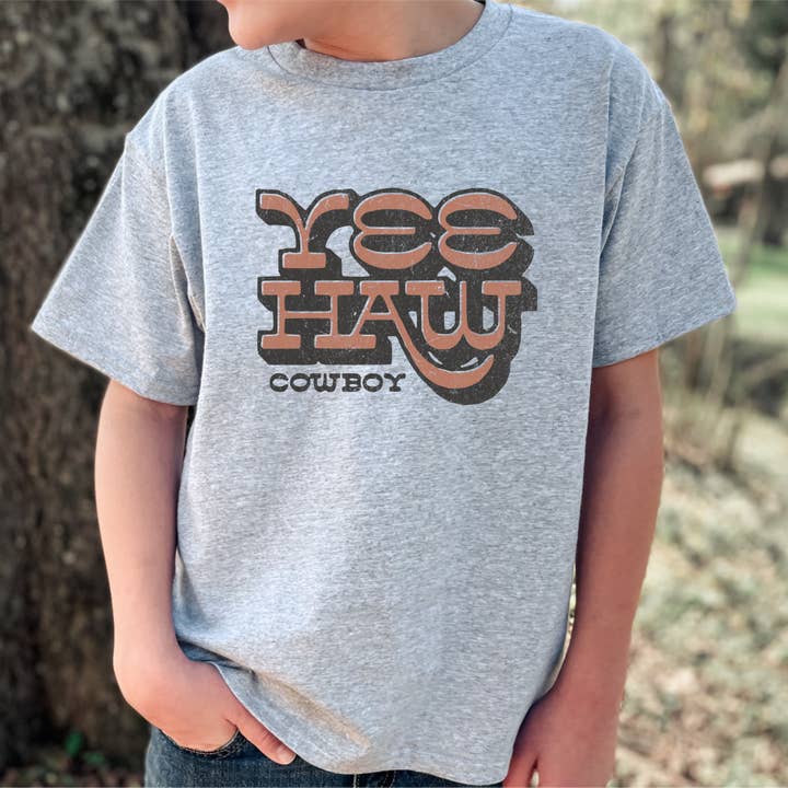 Yee Haw Cowboy Western Graphic T-shirt Adults and Kids for wholesale by Red Stone Rebel Clothing Co.