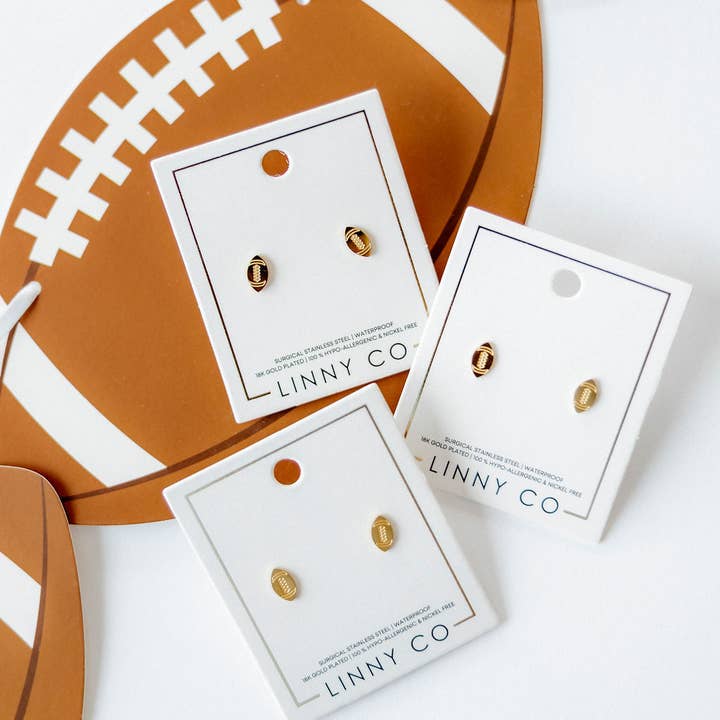 LINNY CO - Wholesale Stud/Post Earrings - Screwback Stud Earrings - Football4