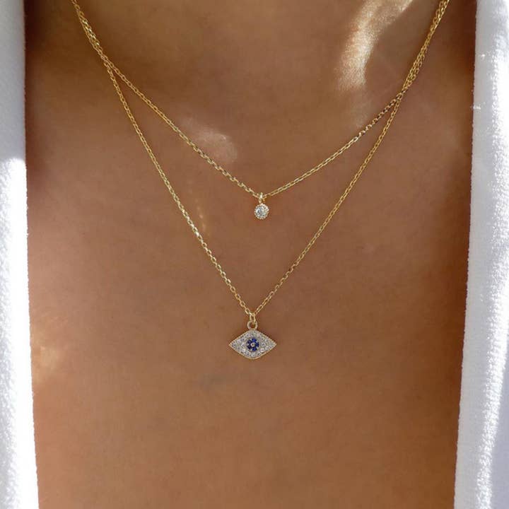 Necklace-Multi-layered heart-shaped drop pendants necklace for wholesale by Eagle Crest Industries Inc.