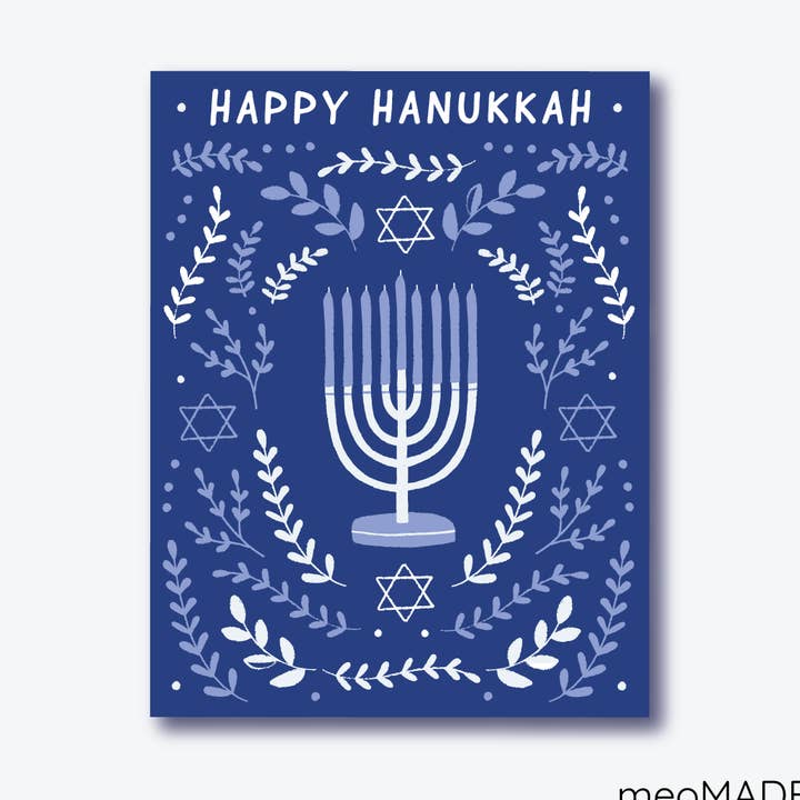 Light the Menorah Hanukkah Greeting Holiday Card for wholesale by meoMADE