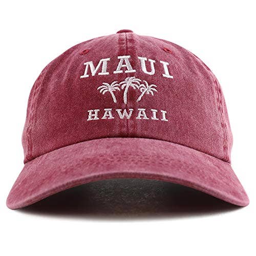 Trendy Apparel Shop - Venta al por mayor Gorra de béisbol - Unisex - Gorra de béisbol bordada Maui Hawaii con palmera33