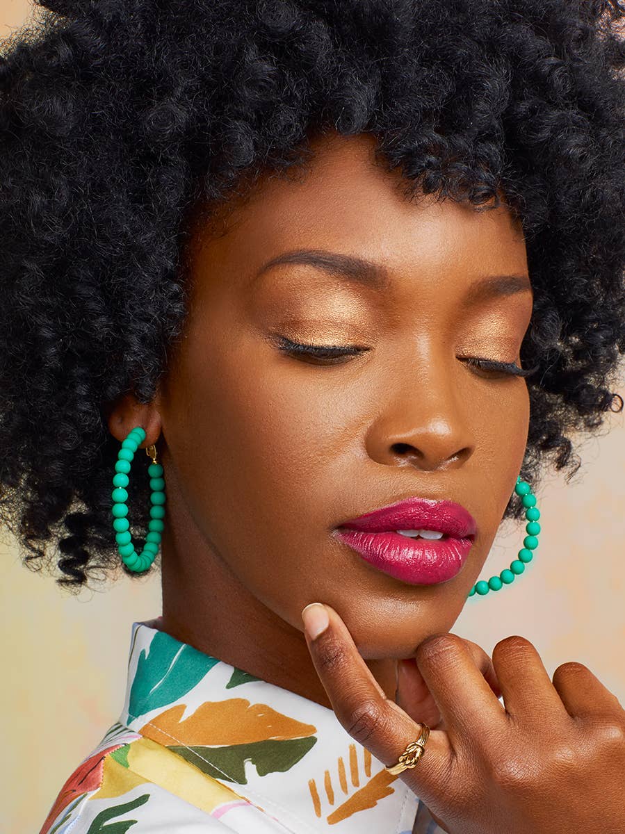 ZENZII Jewelry - Vente Créoles - Boucles d'oreilles créoles perlées mattes20