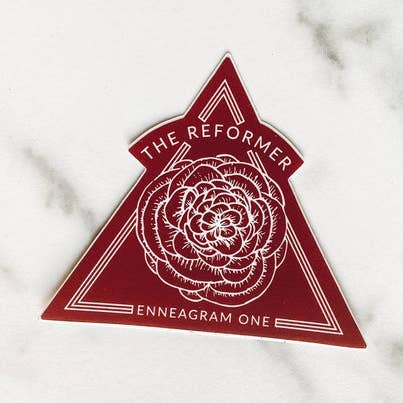 Enneagram One Floral Sticker - Dishwasher Safe for wholesale by Kara Eads Creates