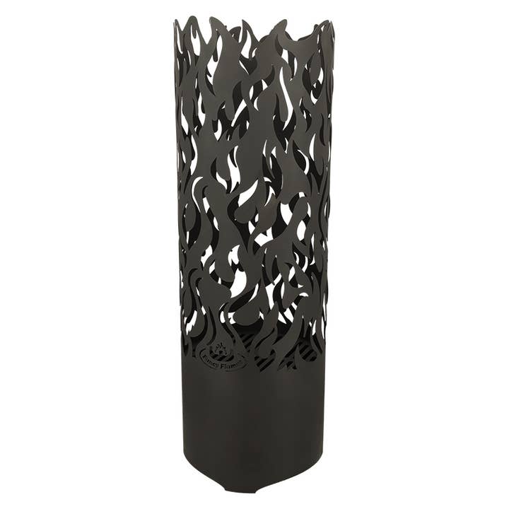 Tambour à flamme découpé au laser, noir pour la vente par Esschert Design USA