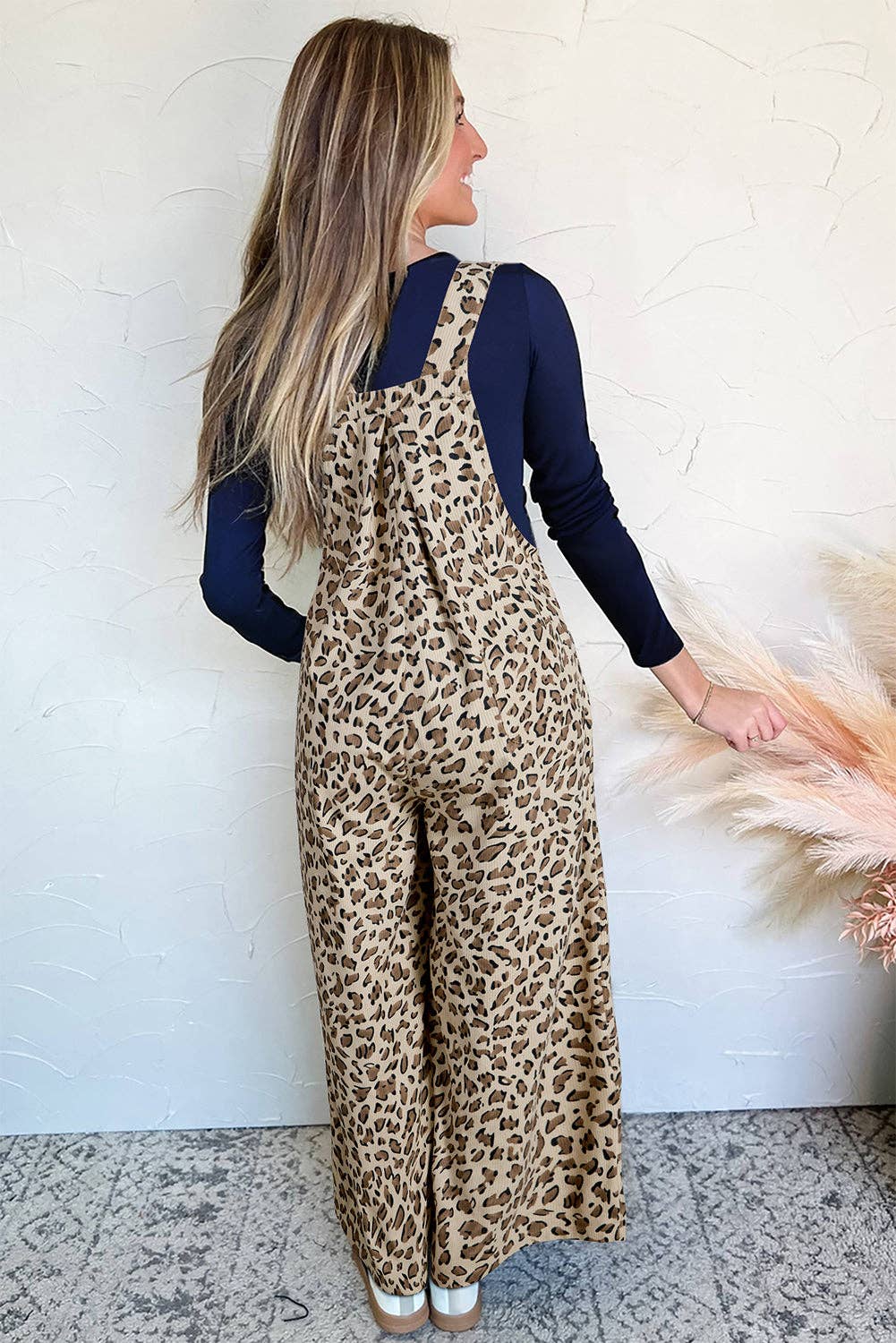 Lovesoft - Wholesale Jumpsuit - Women's - Brown Leopard Bib Wide Leg Jumpsuit1