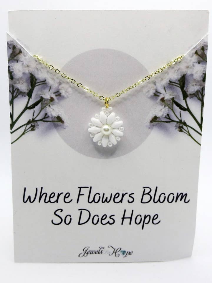 Daisy Flower ketting, lente hanger, bloemensieraden voor wholesale door Jewels For Hope