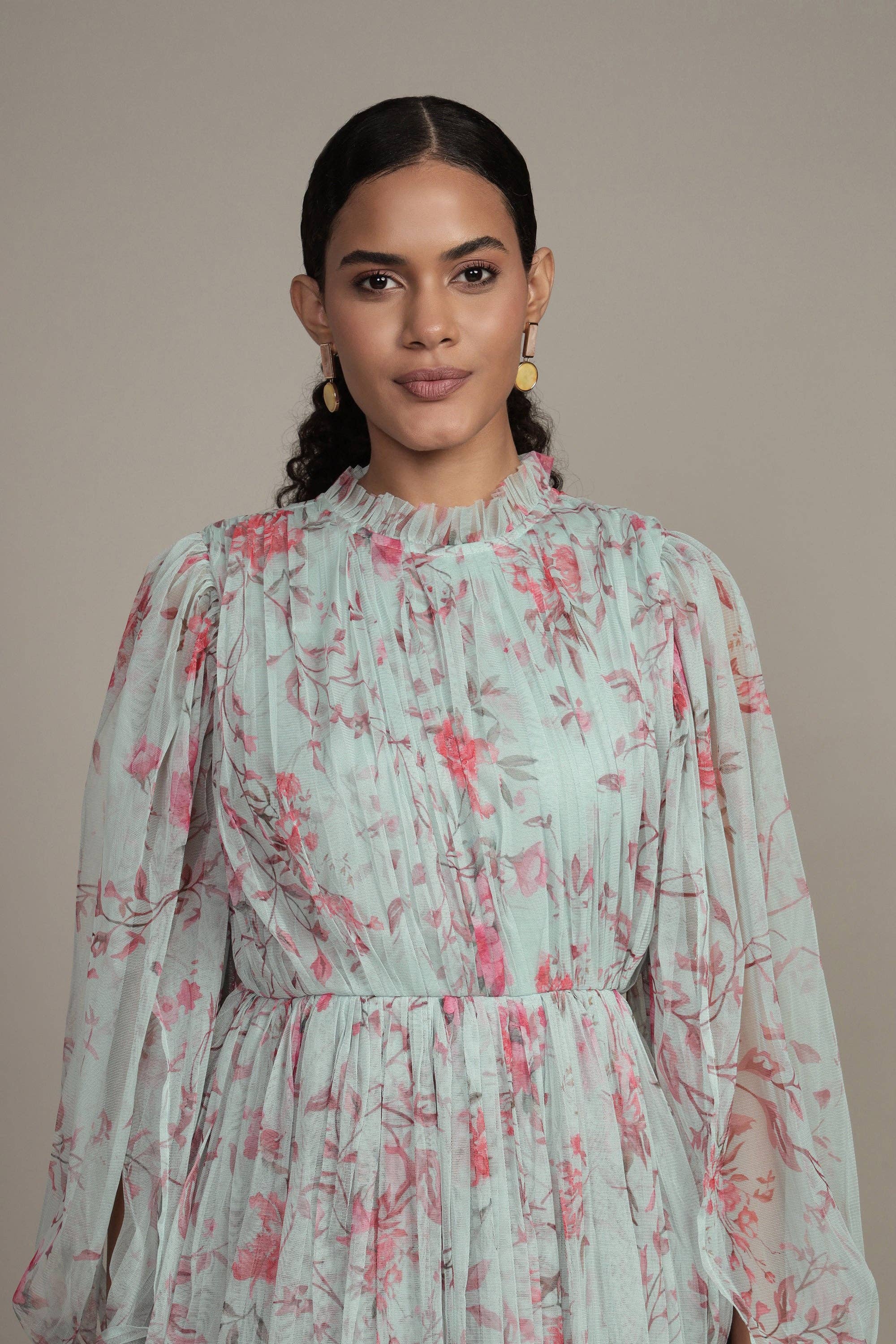 Green Randee Mini Dress in Sage Print for wholesale on Faire8