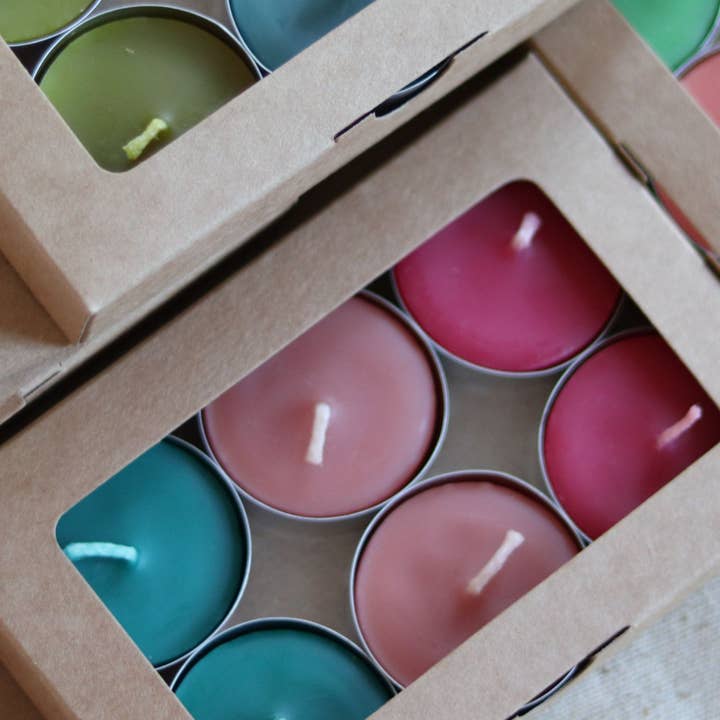 Five Bees Yard – wholesale Tea light candles – Colourful Set of Eco Friendly Candles | Handmade Gift4