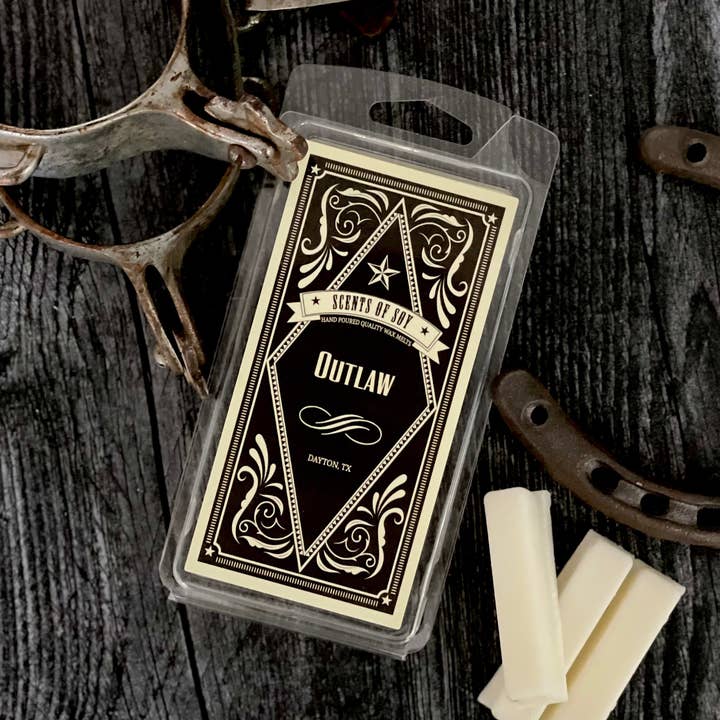 Outlaw Rustic Wax Melt for wholesale by Scents Of Soy Candle Company