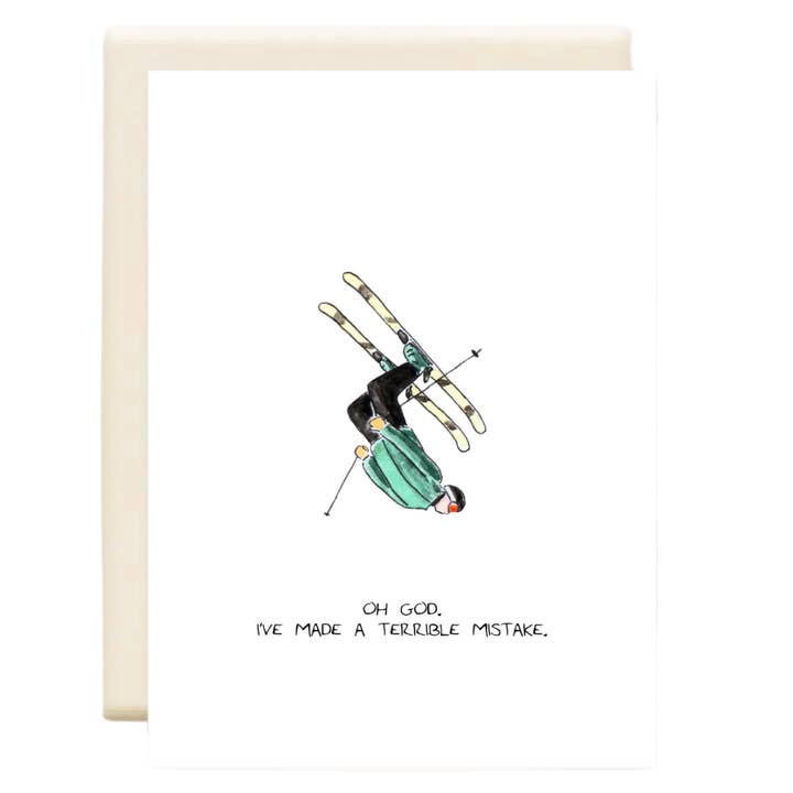 Inkwell Cards - Wholesale Everyday Greeting Card - Skier Backflip | Sports Greeting Card