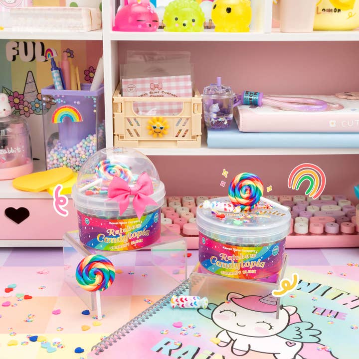 Kawaii Slime Company - Venta al por mayor Masilla/limo - Niños - Rainbow Candytopia Crunchy Slime (4 unidades/caja)