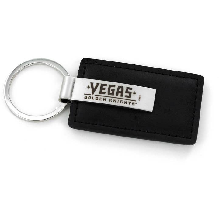 Porte-clés en cuir noir NHL Vegas Golden Knights pour la vente par Aminco USA
