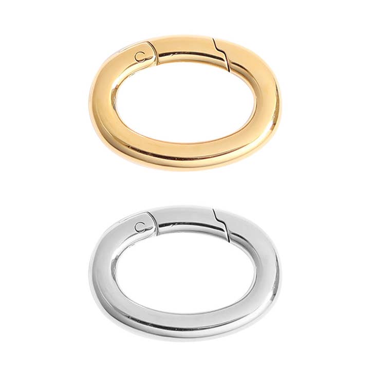18K Gold PVD Stainless Steel Oval Carabiner / ENC0032 for wholesale by WJW