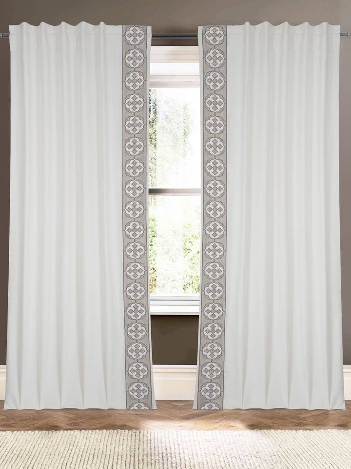 Paragon Blanc 108" Rideau en Mélange de Lin et Coton pour la vente par Creative Threads, Inc.