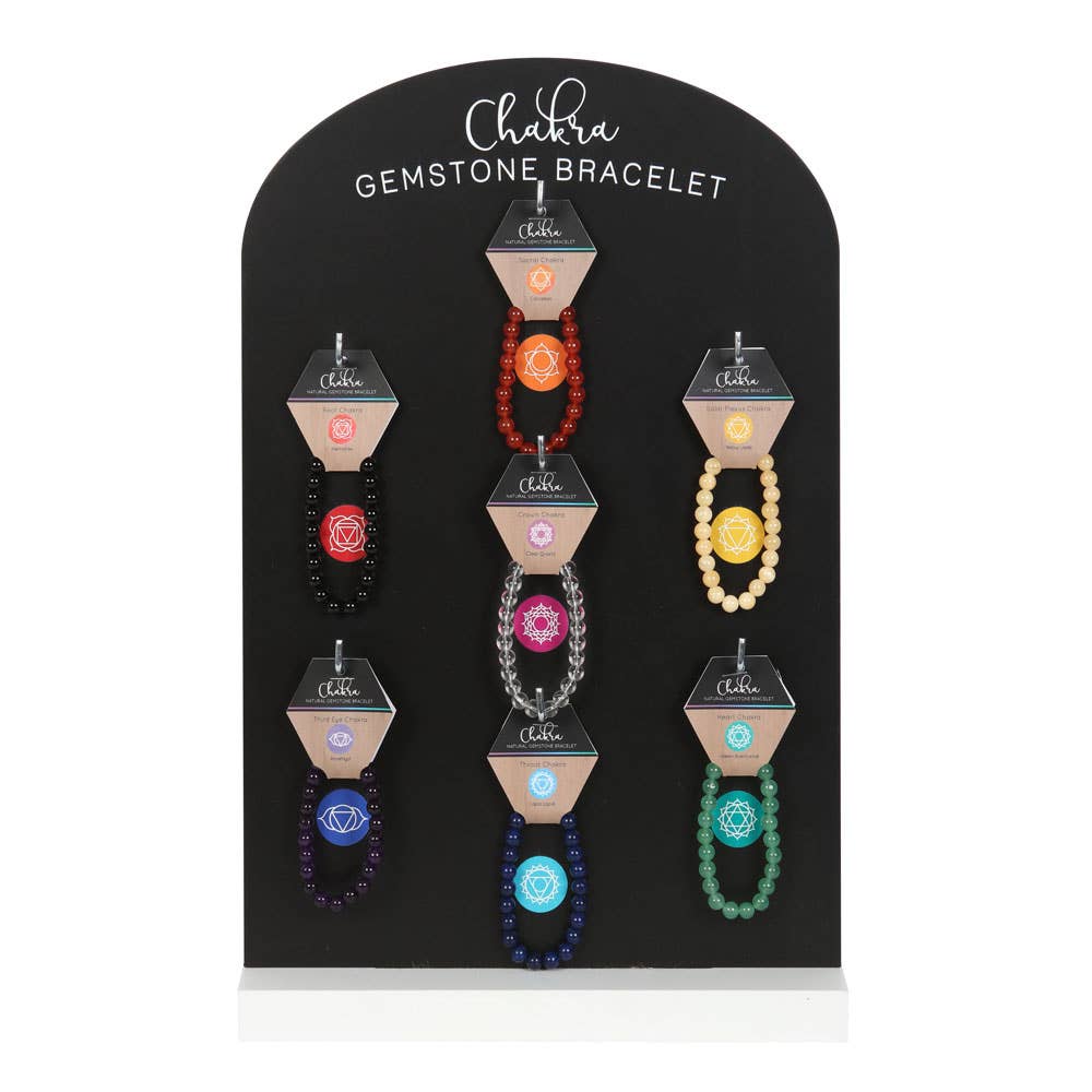 Something Different Wholesale - Wholesale Beaded Bracelet - Set of 35 Chakra Gemstone Crystal Bracelets on Display1