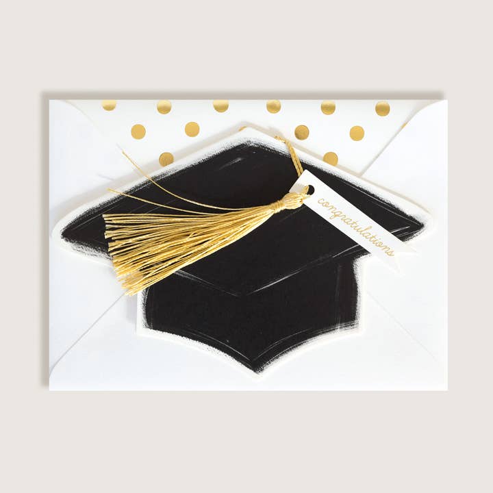 Graduation Cap w/ Tassel Congratulations Greeting Card for wholesale by The First Snow