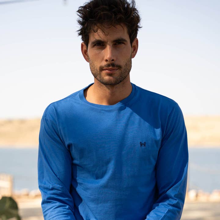 Ink Blue Long Sleeve T-Shirt for wholesale by Custi Mikelo: Men's Clothing & Christmas Gifts